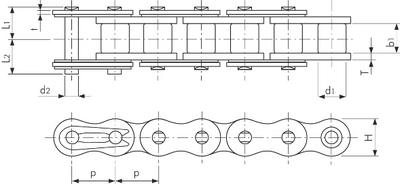 Размеры стандартной роликовой цепь Tsubaki BS X-Lambda